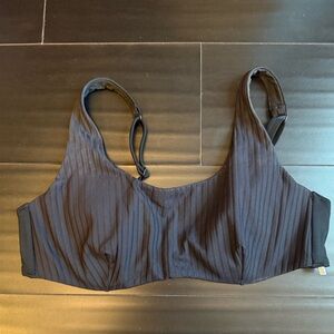 Athleta Black Rib Bra Cup Bikini Top 36 B/C Euc